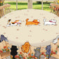 Cute Cat Tablecloth Dining Table Cover Polyester Tablecover
