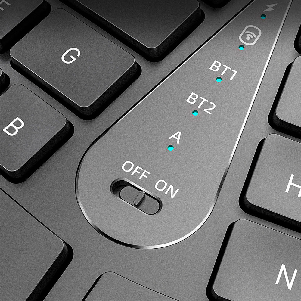 111-Key Rechargeable Dual-Mode Bluetooth Keyboard with Memory-Foam Wrist Rest