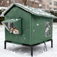 Cat House Indoor Outdoor Insulated Shelter for Small to Medium Cats-Green