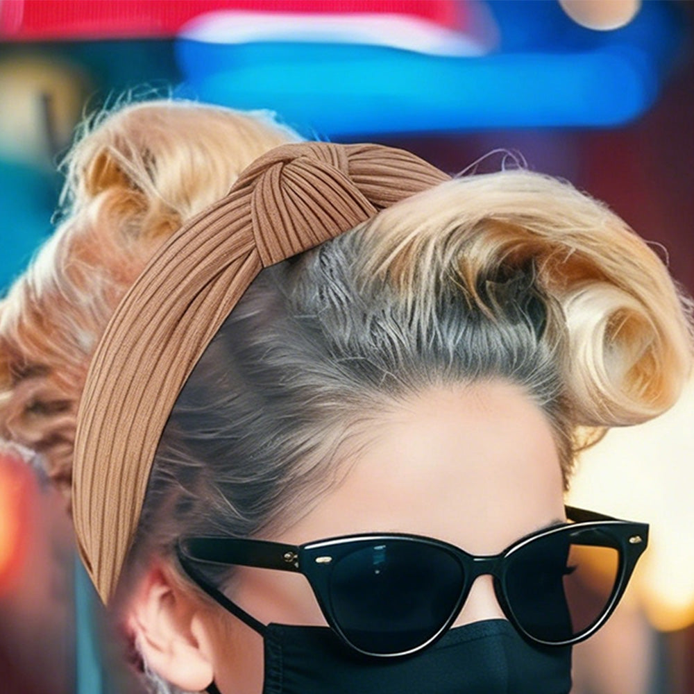 7 Piece Retro Pearl and Ribbon Hair Headband Set for Women
