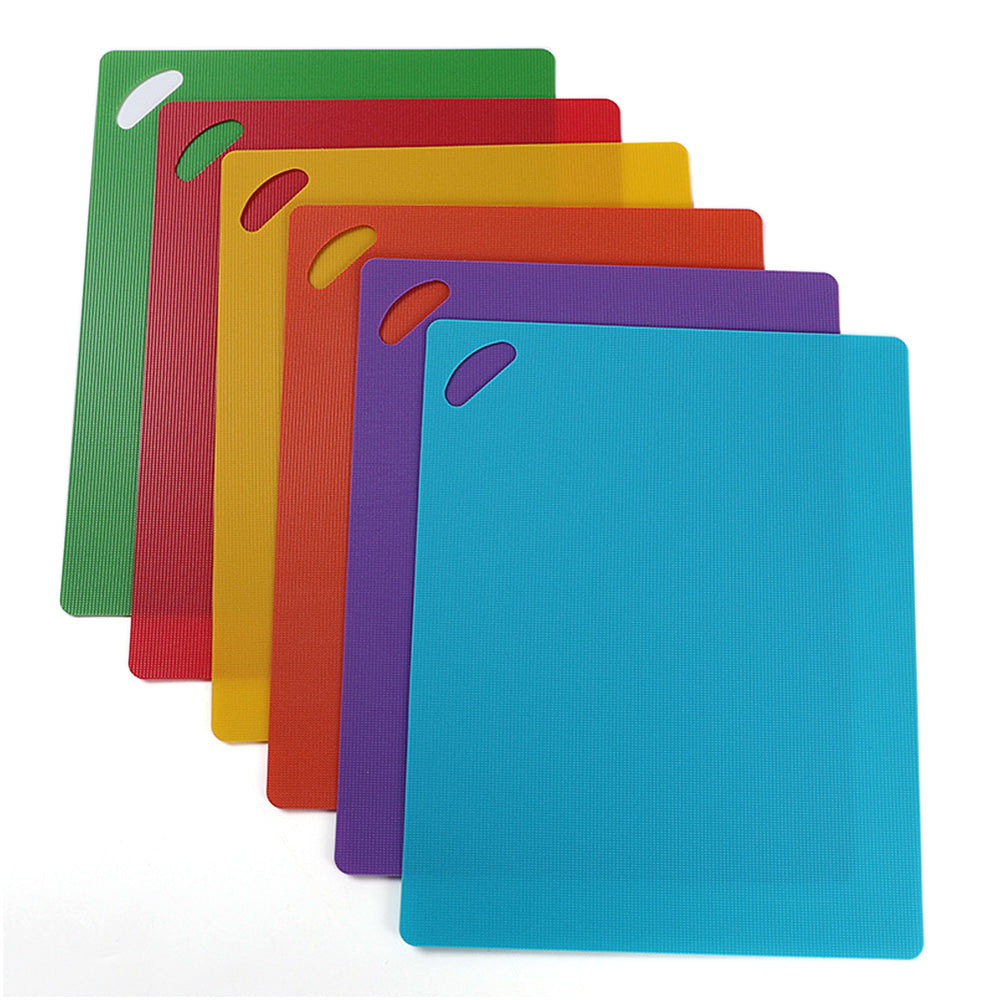 6 Pack Flexible Plastic Cutting Mats Non Slip Kitchen Cutting Boards Set with Food Icons