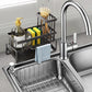 Kitchen Sink Caddy Organizer Steel Storage Soap Brush Holder Faucet Rack