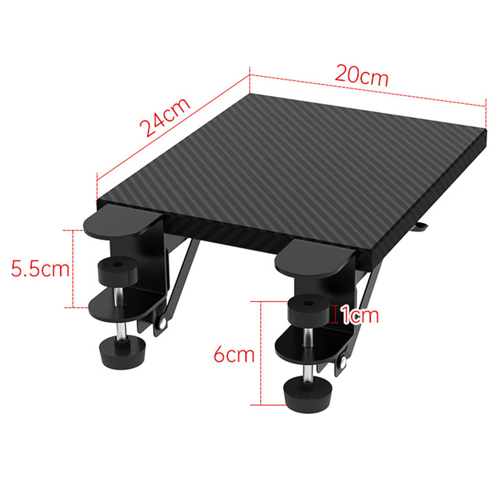 Clamp-On Engineered Wood Desktop Extender Tray with Foldable Armrest