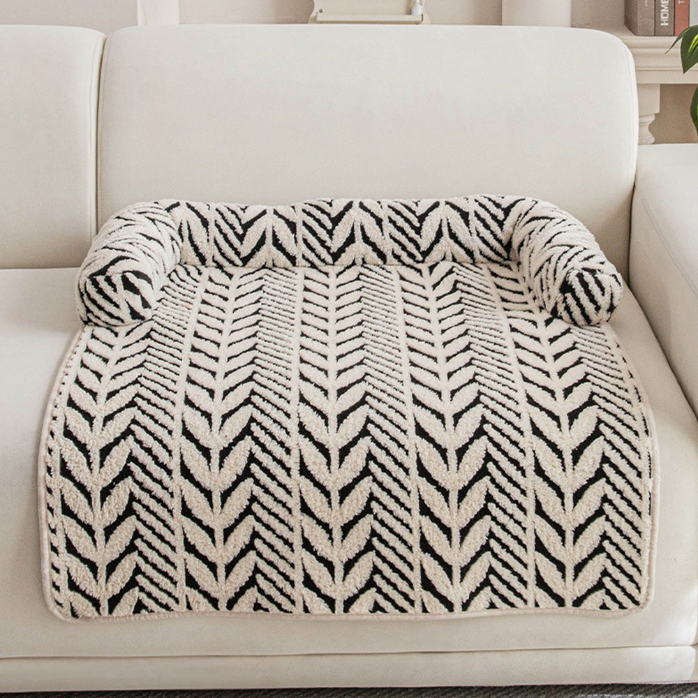 Thick Plush Non Slip Pet Mat for Sofa Chair Window Seat-Black