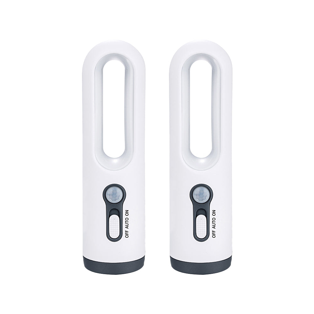 2Pcs Rechargeable Motion Sensor LED Night Light with Portable Flashlight