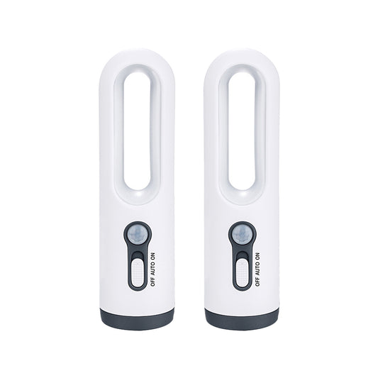 2Pcs Rechargeable Motion Sensor LED Night Light with Portable Flashlight
