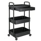 3 Tier Rolling Utility Cart with Removable Drawer for Kitchen Snack Craft