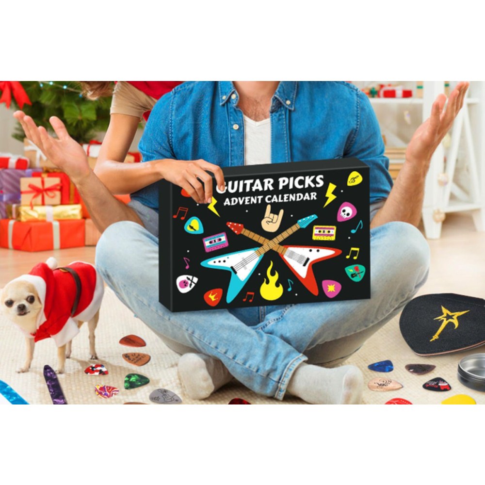 Advent Calendar Christmas Gift Guitar Picks for Guitar Bass Ukulele Players