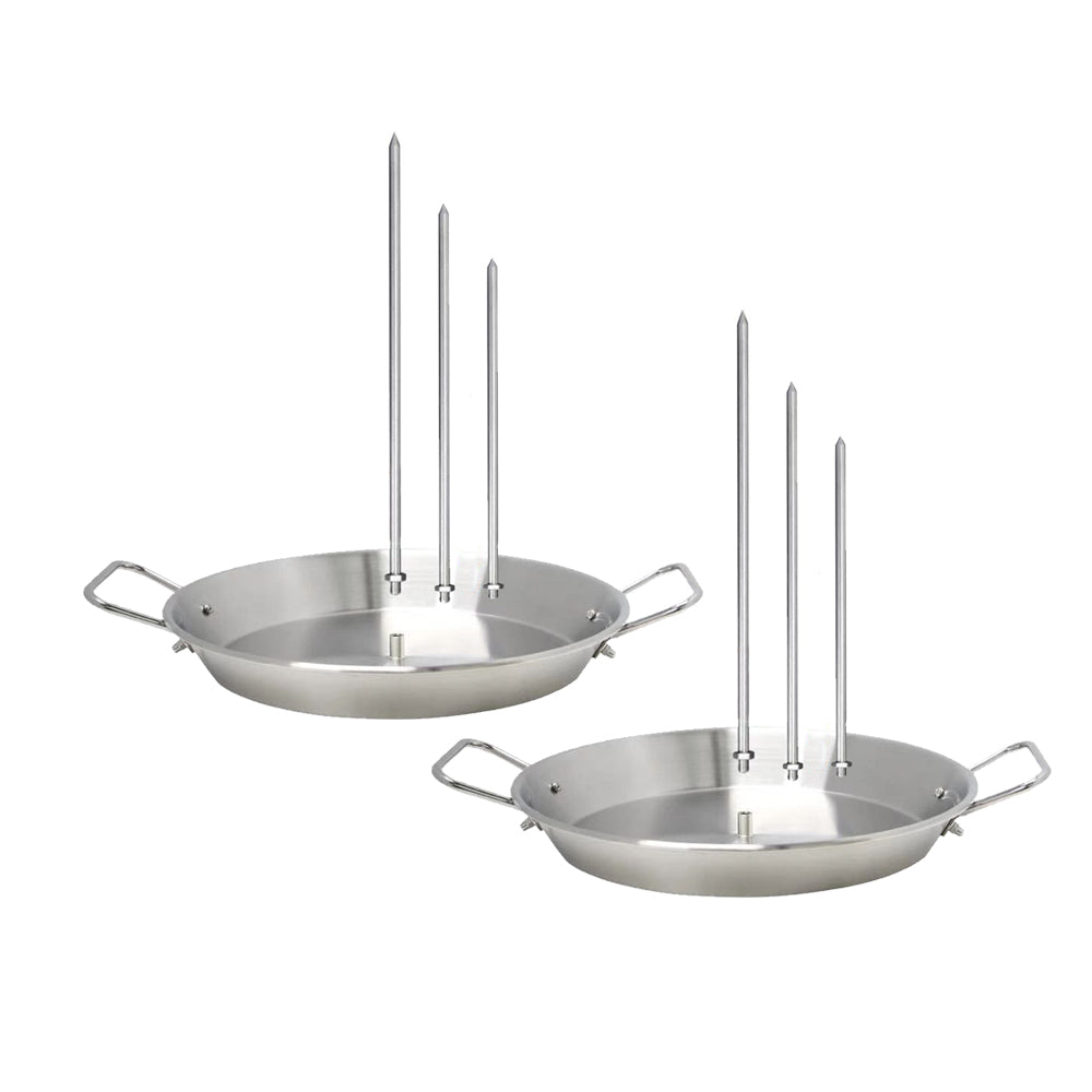 2Pcs Stainless Steel Removable BBQ Vertical Skewer with Hanger and Base