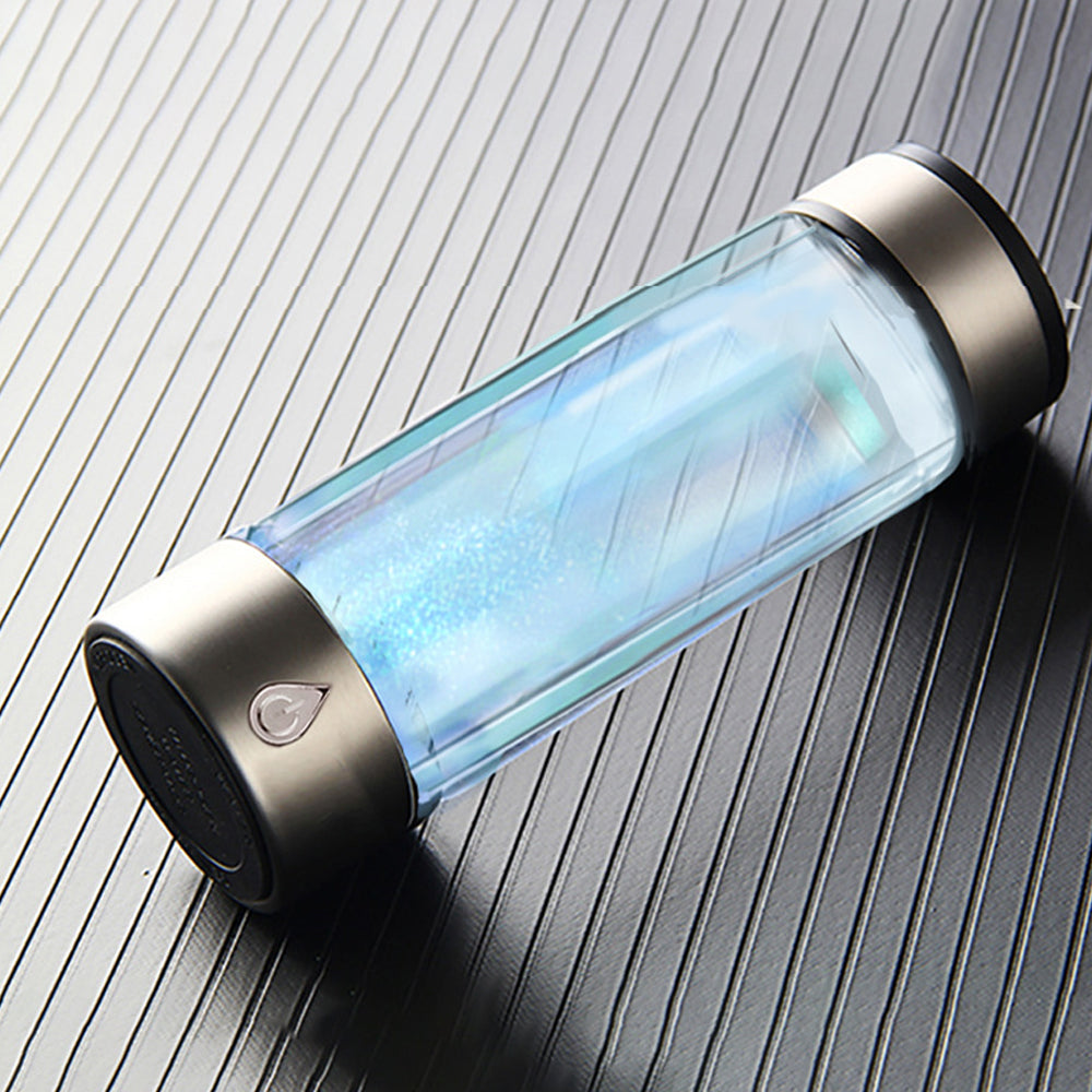 2Pcs 380ml Portable Rechargeable Hydrogen-Rich Alkaline Water Bottle