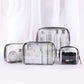 4 Packs Clear Cosmetics Bag with Zipper Portable PVC Toiletry Makeup Bag