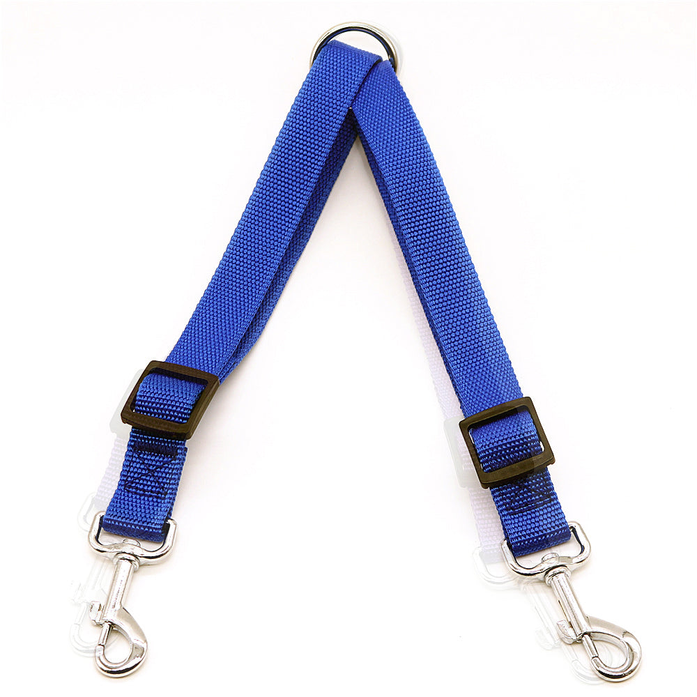 Dual Dog Leash with One Lead Coupler Nylon Harness