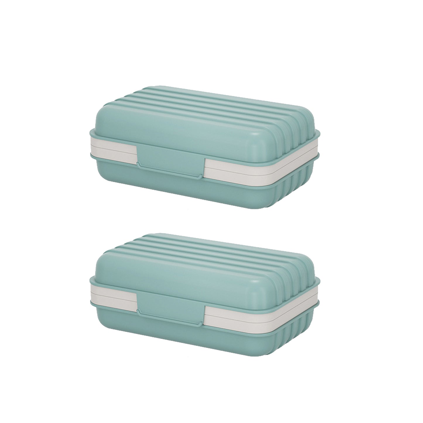 2Pcs 2-Layer Soap Box Container with Lid Travel Soap Holder