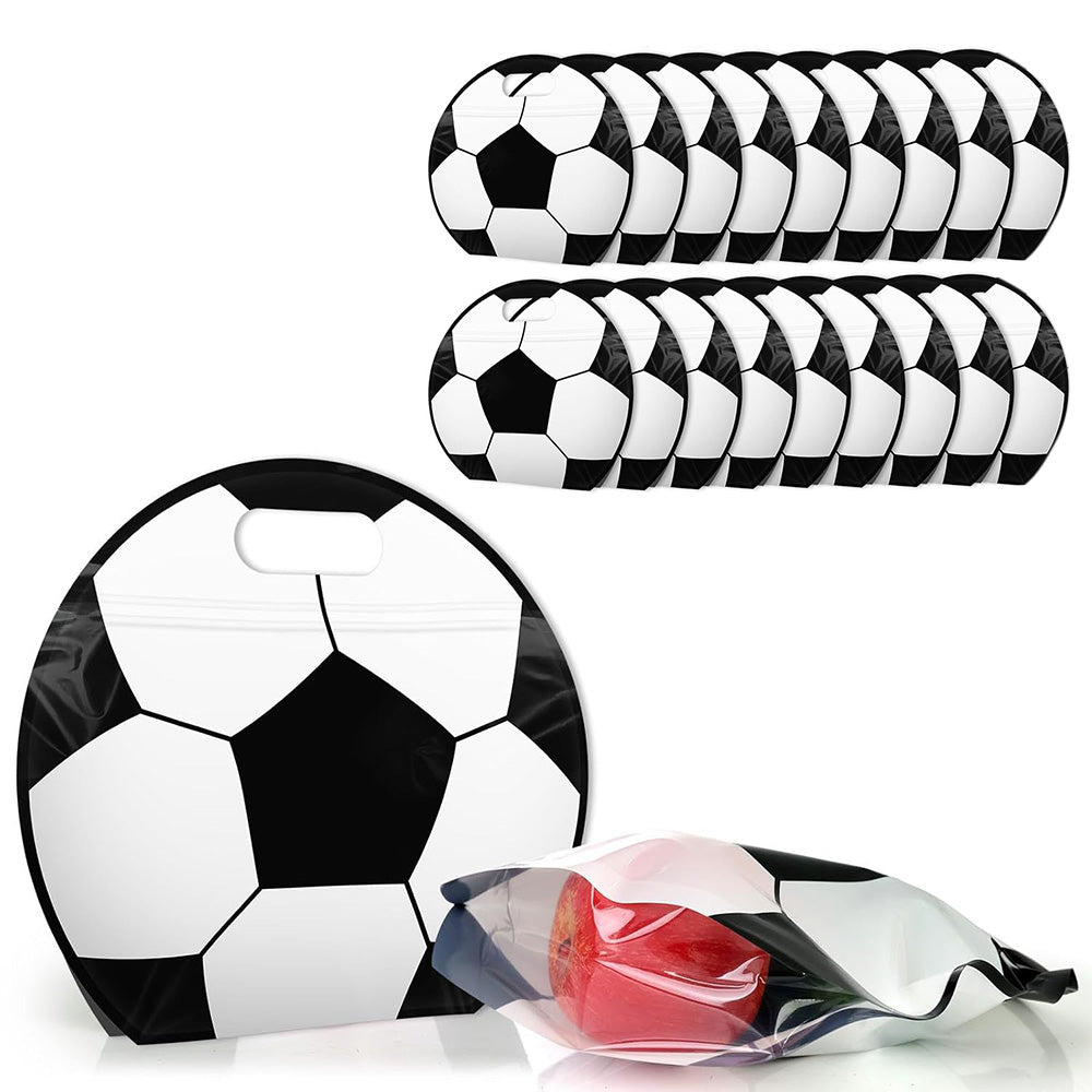 20 Soccer and American Football Resealable Candy Bags with Handles