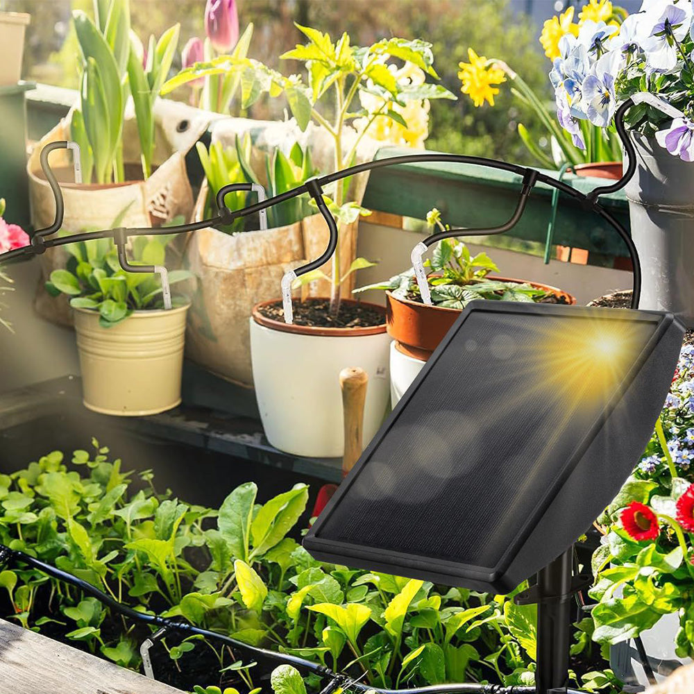 Solar Automatic Drip Irrigation Watering Device Kit Supported Pots Plants