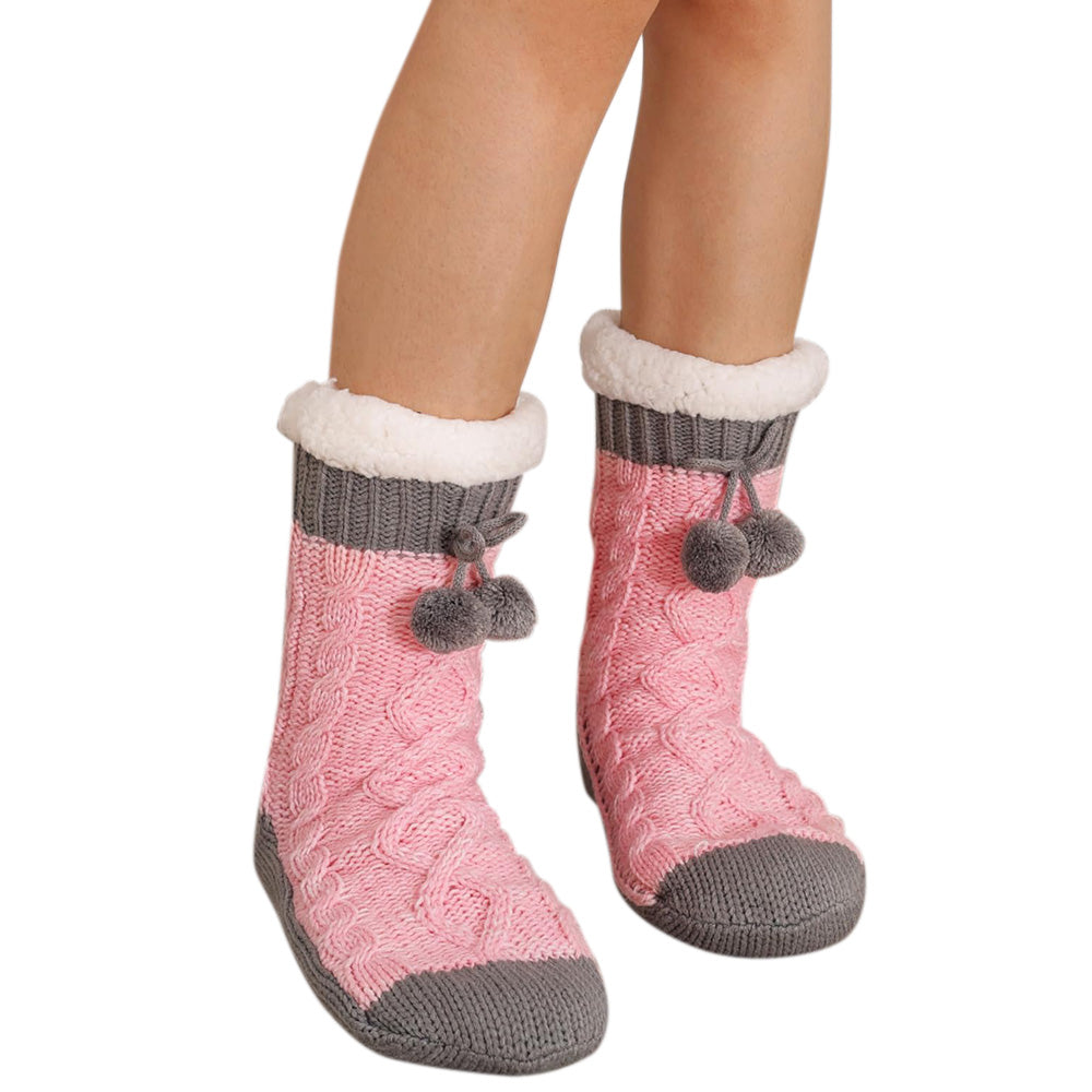 Womens Slipper Fuzzy Grips Socks Fluffy Winter Warm Thick Thermal Cozy Plush Non Slip Cabin Soft Fleece Socks