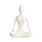 White Ceramic Yoga Pose Statue Sculpture-Meditation