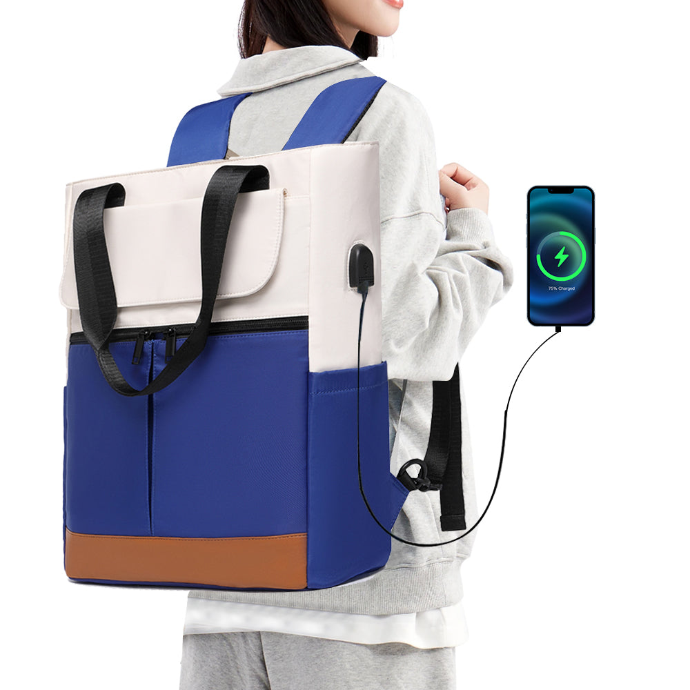 Water Resistant Travel Laptop Backpack with USB Charging Port