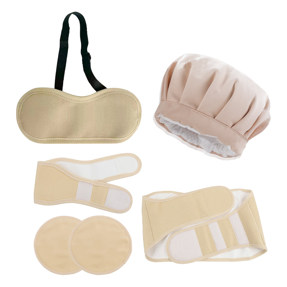 Reusable Castor Oil Pack Hat Eye Mask with Adjustable Elastic Strap