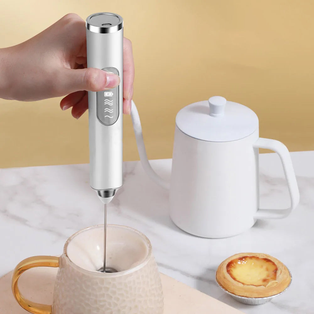 Handheld Electric Coffee Milk Frother Double Head Whisk Egg Beater with 3 Speeds