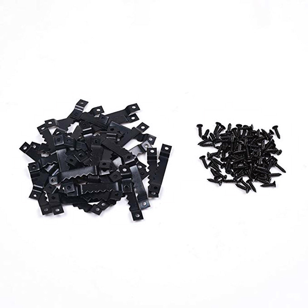 100 Pack Sawtooth Picture Frame Hangers Oil Hanging Wall Hooks and Screws