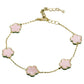 Elegant Clover Charm Bracelet Double Side Stainless Steel Tarnish-Free Bracelet