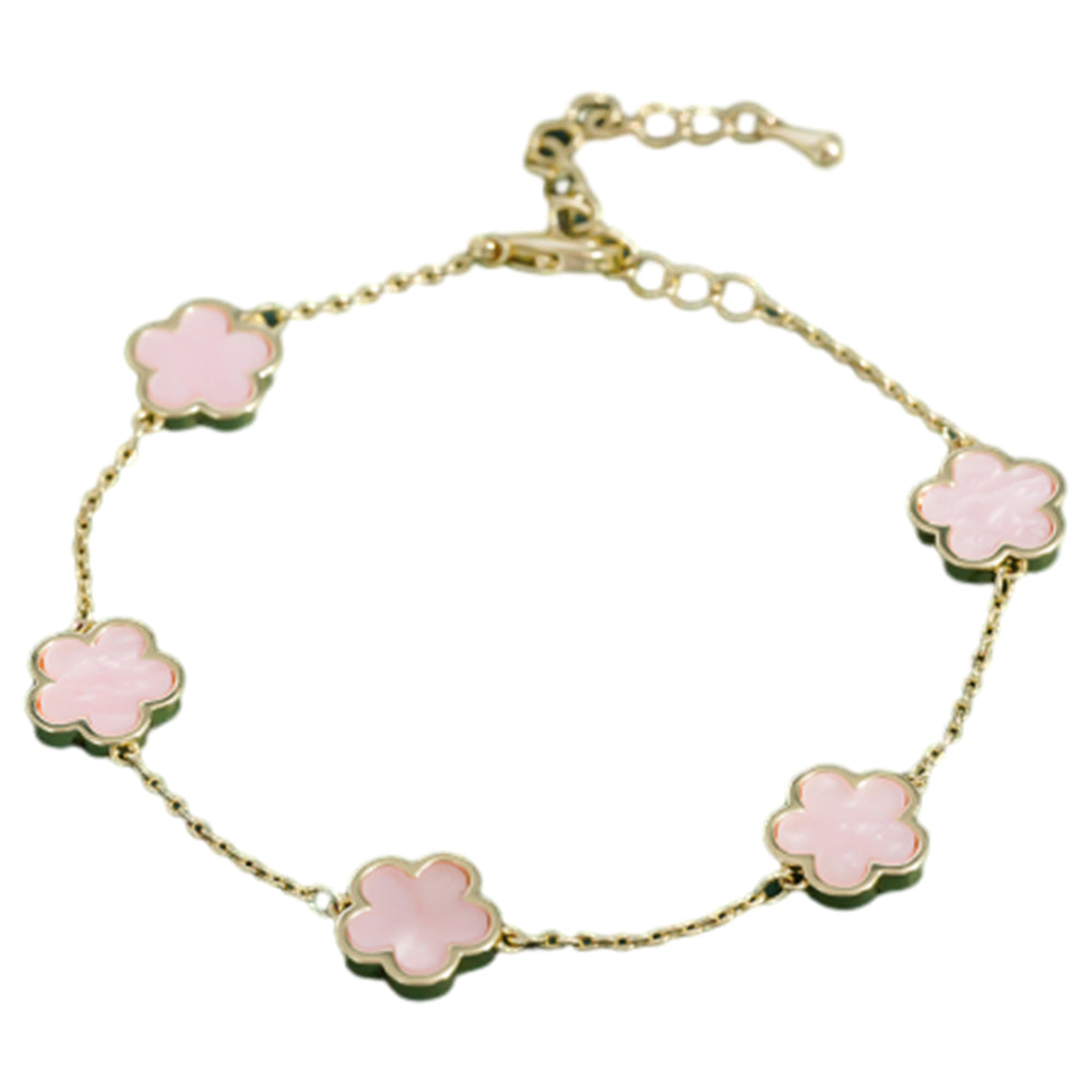 Elegant Clover Charm Bracelet Double Side Stainless Steel Tarnish-Free Bracelet