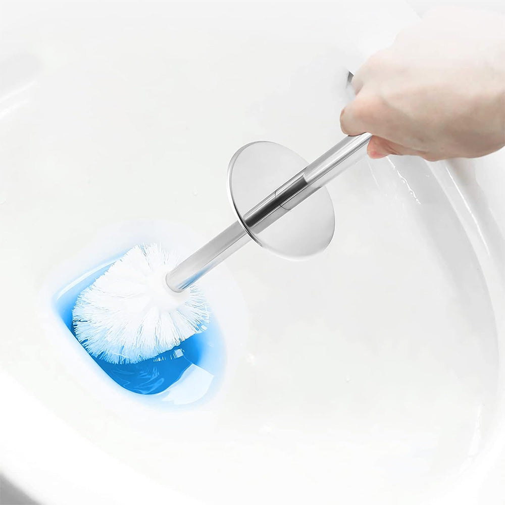 2 Pack Toilet Brush Set with 304 Stainless Steel Handle and Holder