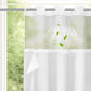 No Hook Shower Curtain with Snap-in Liner and See Through Top Window
