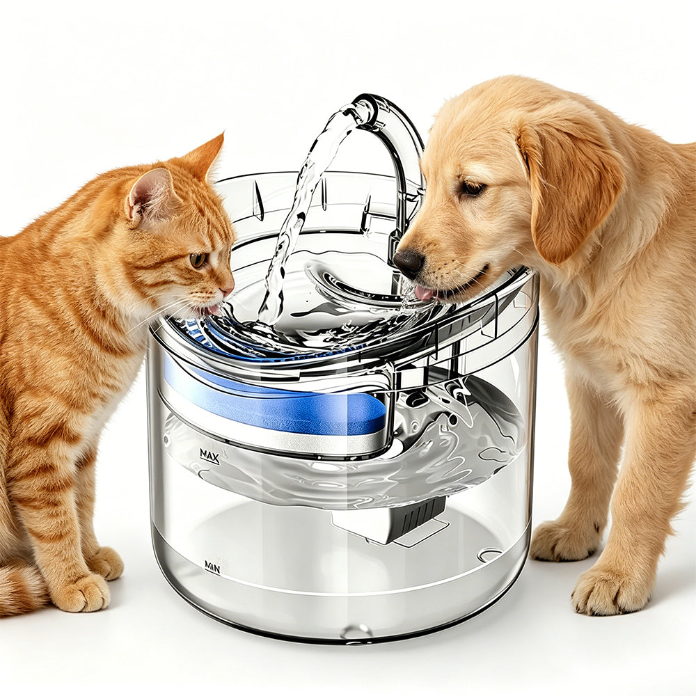 Cat Water Fountain 2L Transparent Pet Drinking Fountain