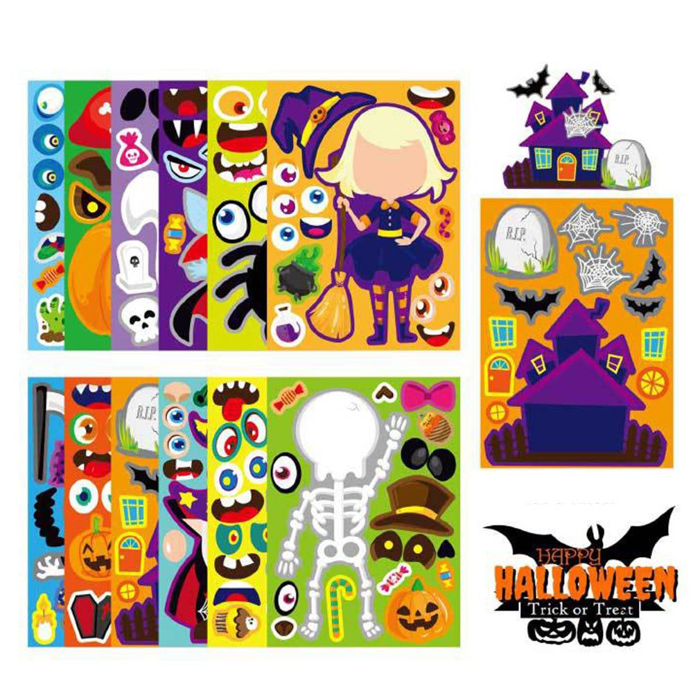 24 Pack Halloween Stickers in 12 Designs for Party Games and Favors