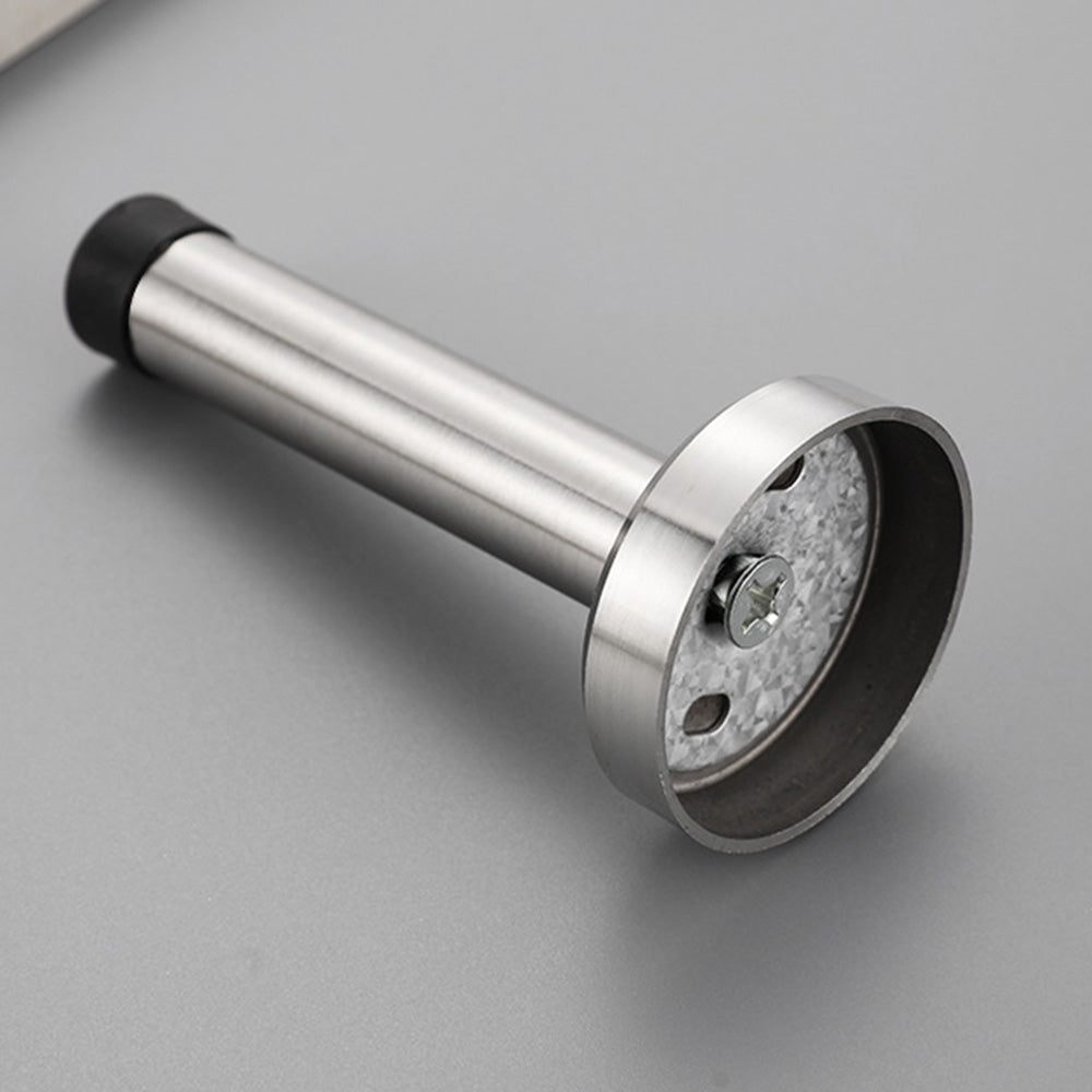 4 Pack Stainless Steel Door Stop Strong Adhesive No-Drill with Rubber Bumper