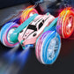2.4 GHZ 4WD Double Sided RC Stunt Car 360 Degree Rotating Remote Control Crawler with Headlights