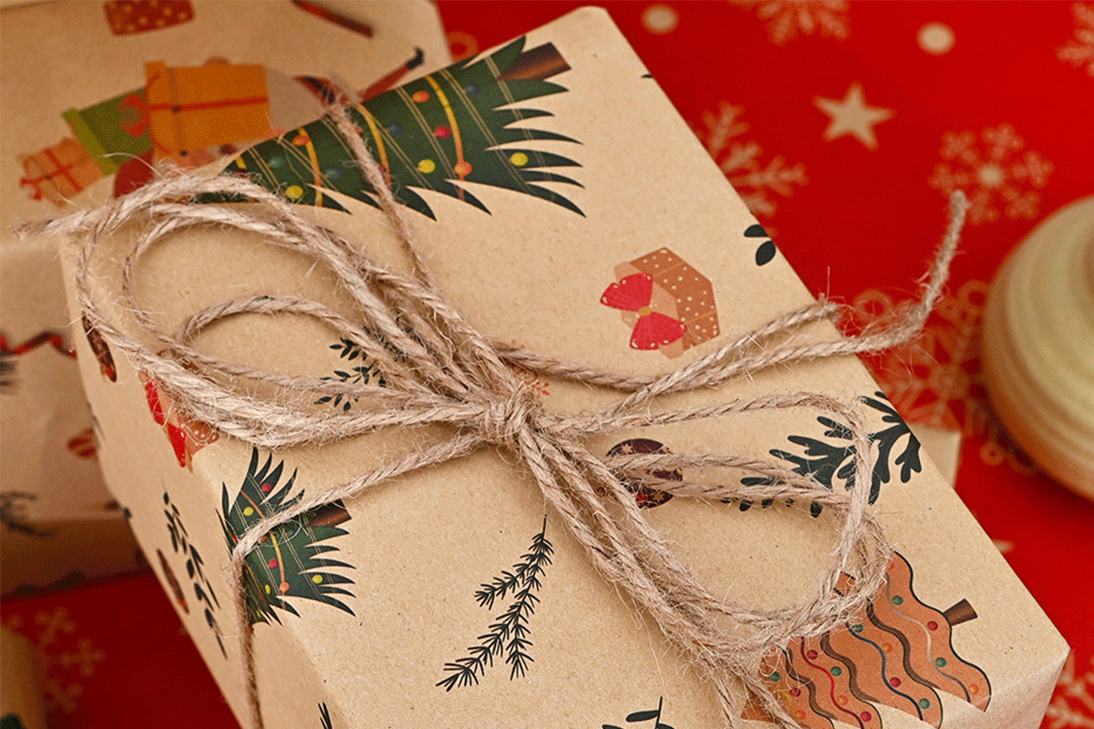 10PCS Multiple Patterns Christmas Wrapping Paper Gift Box Wrap Rolls