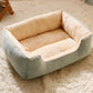 Rectangle Plush Pet Bed Dog Sofa Cozy Puppy Cat Bed-Green