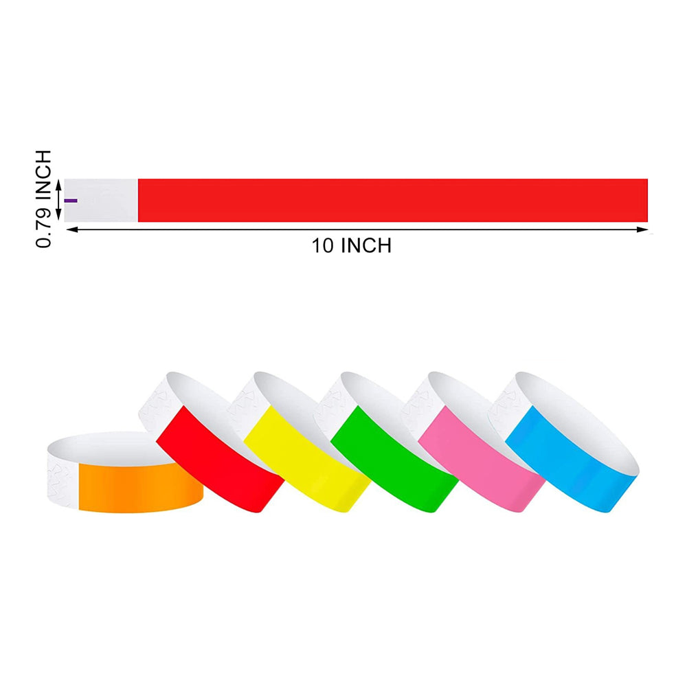 600Pcs Water-Resistant Neon Colored Adhesive Paper Wristbands