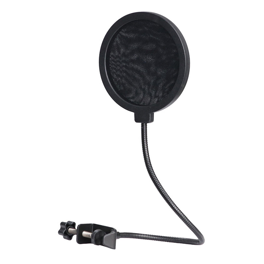 Double Layer Microphone Pop Filter Shield Round Shape Mic Mask for Studio Recording