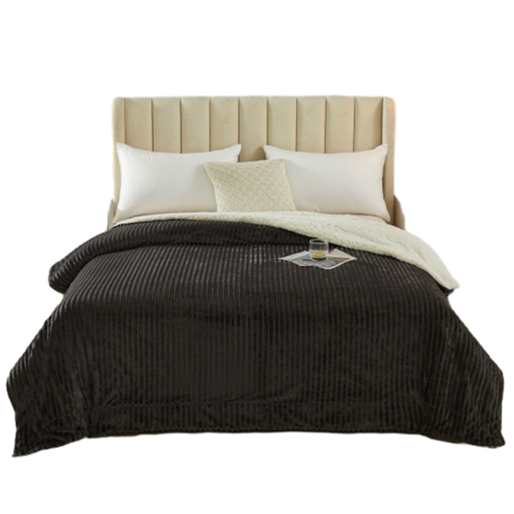 Reversible Faux Plush Blanket