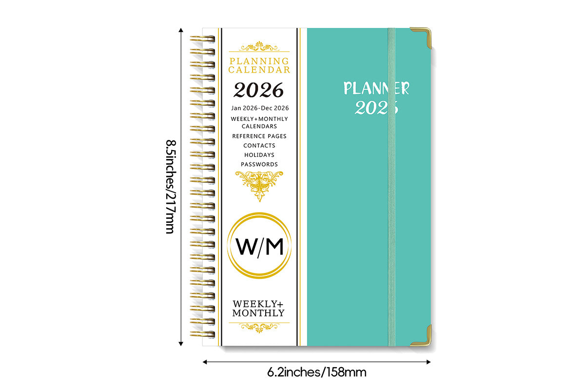2026 Planner Weekly Monthly A5 Daily Organizer January to December Calendar Notebook