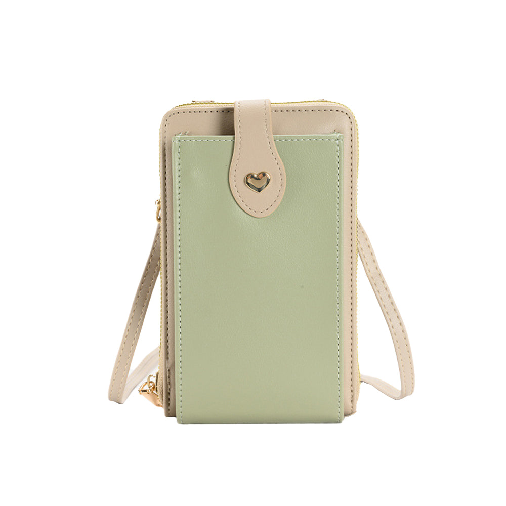 PU Leather Small Crossbody Bag Cell Phone Purse with Belt Buckle