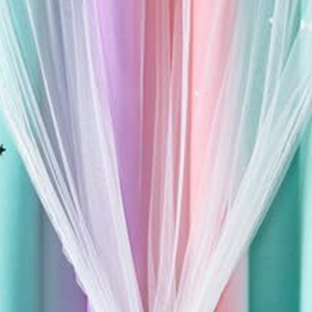 Colorful Double-Layer Blackout Curtain for Bedroom Decor with Laser-Cut Star Design