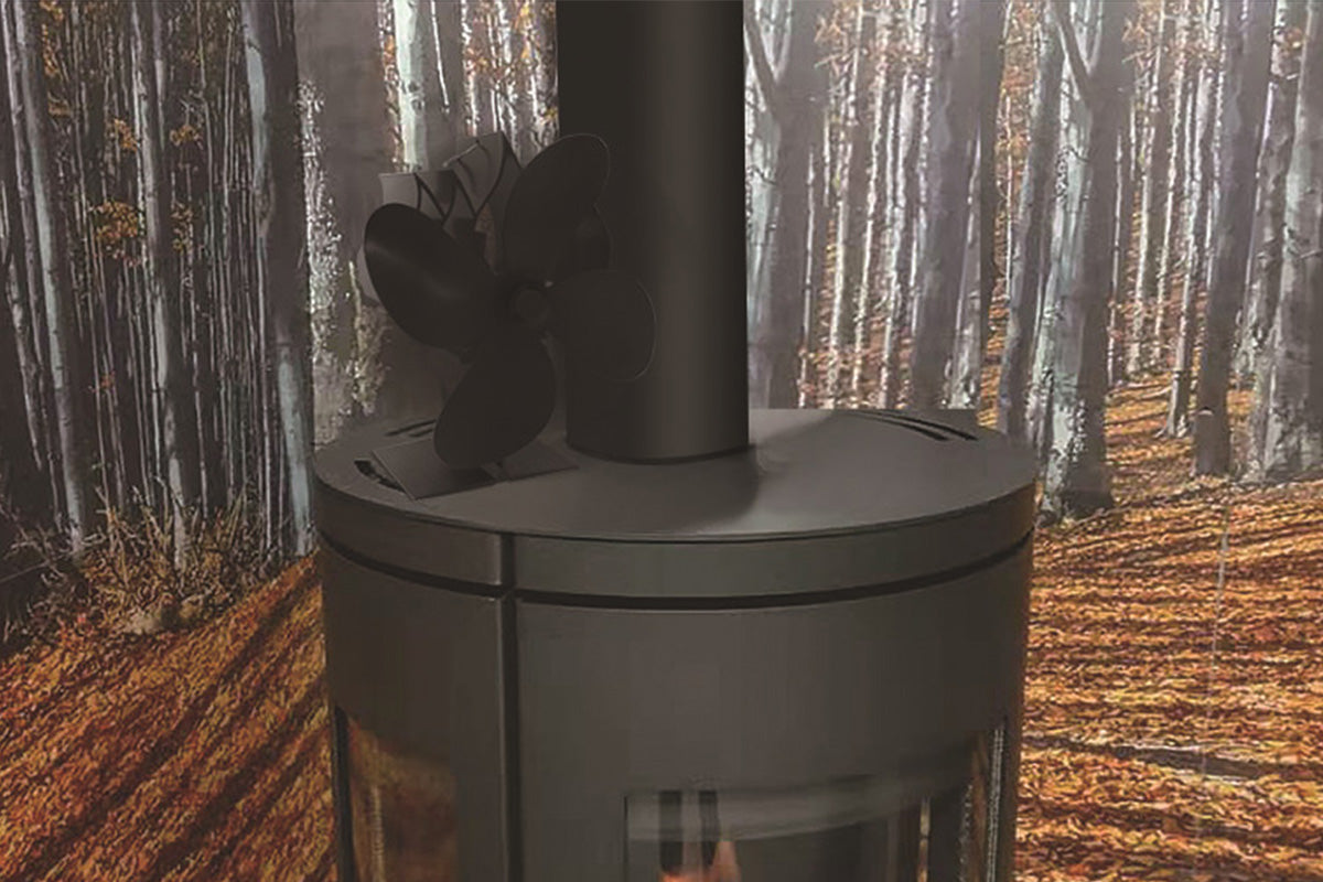 Heat Powered Fireplace Fan Eco-Friendly Stove Fan with Thermometer