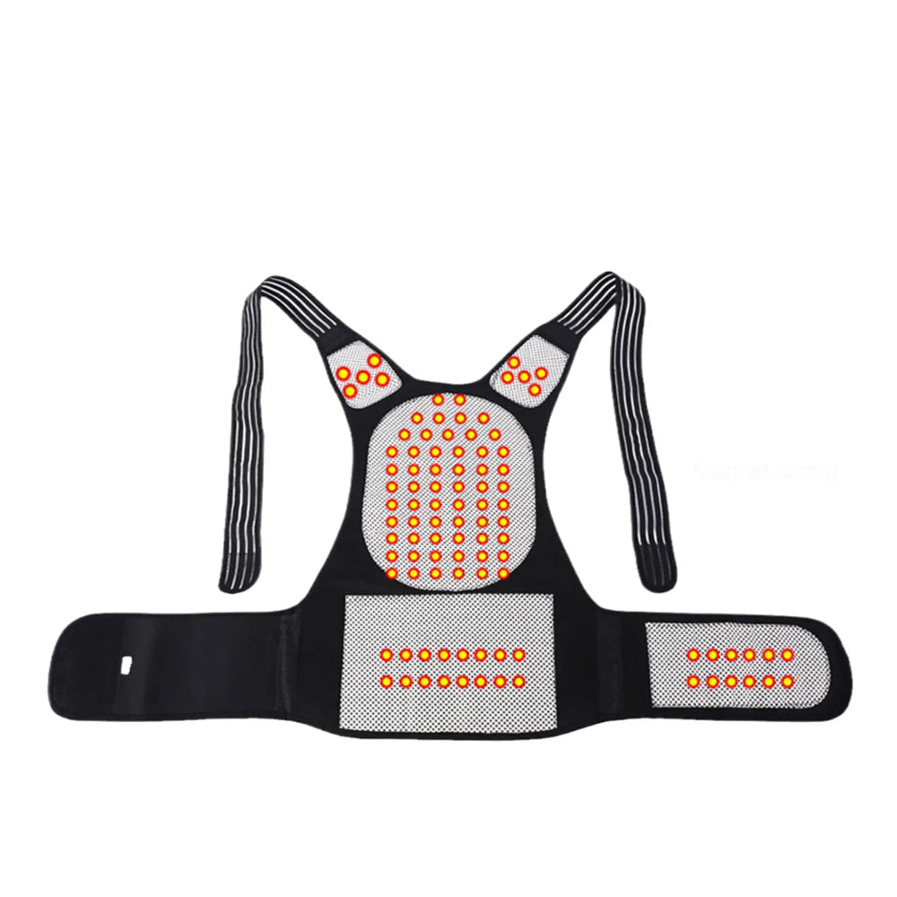 Magnetic Self-Heating Lower Back Support Brace for Therapy Pain Relief