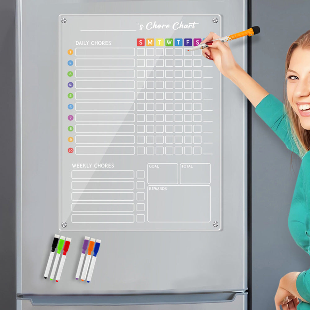 Acrylic Chore Chart Board Clear Dry Erase Checklist Chore Boars For Family Reward Chart