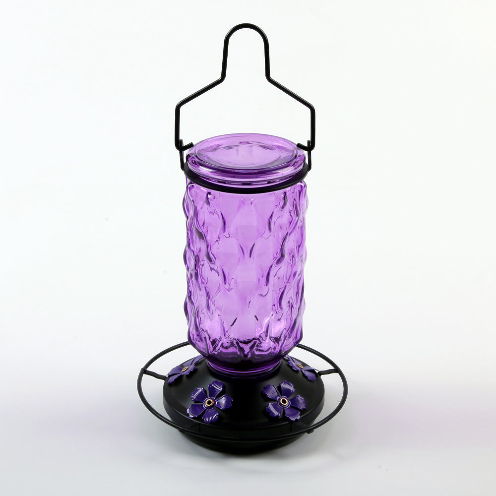 Stained Glass Hummingbird Feeder Wide Mouth Garden Decor