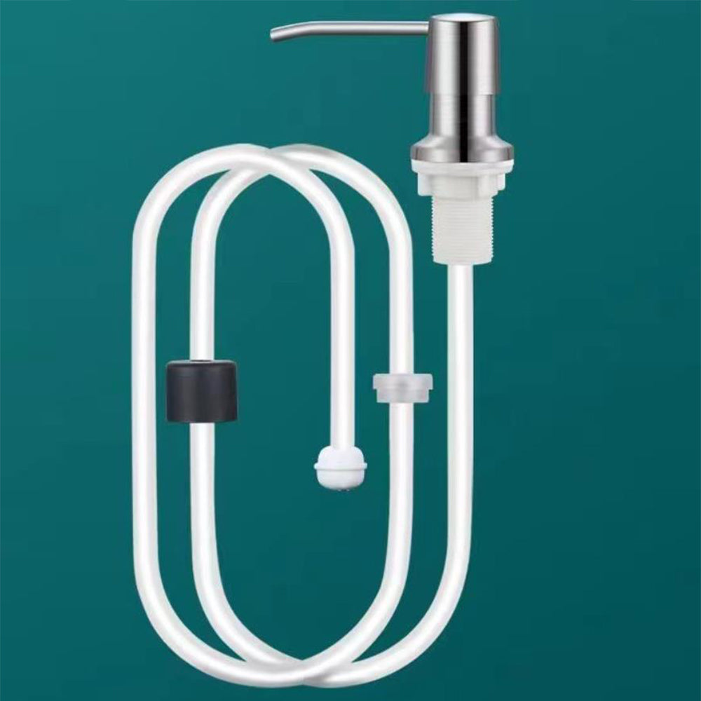 2Pcs Kitchen Sink Soap Dispenser Stainless Steel Hand Liquid Pump with 1.2m Tube Kit