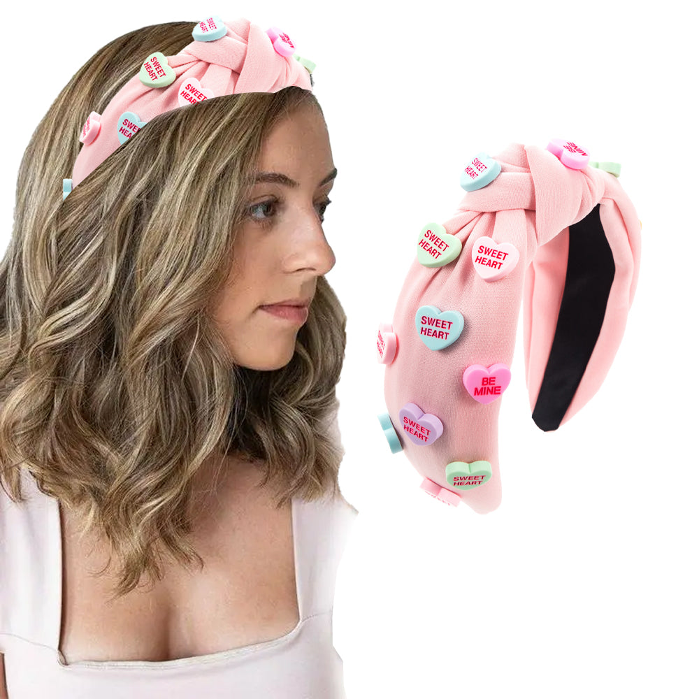 Love Heart Wide Knot Headbands for Women and Girls