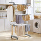 4 Tier Foldable Clothes Drying Rack with Wheels and Storage Hooks