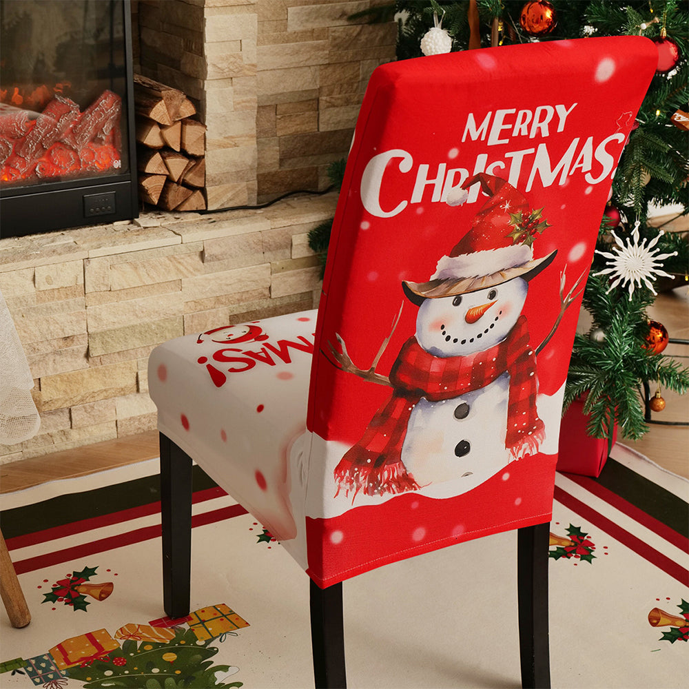 4Pcs Christmas Santa Chair Cover Decorations Xmas Chair Slipcover Creative Pattern