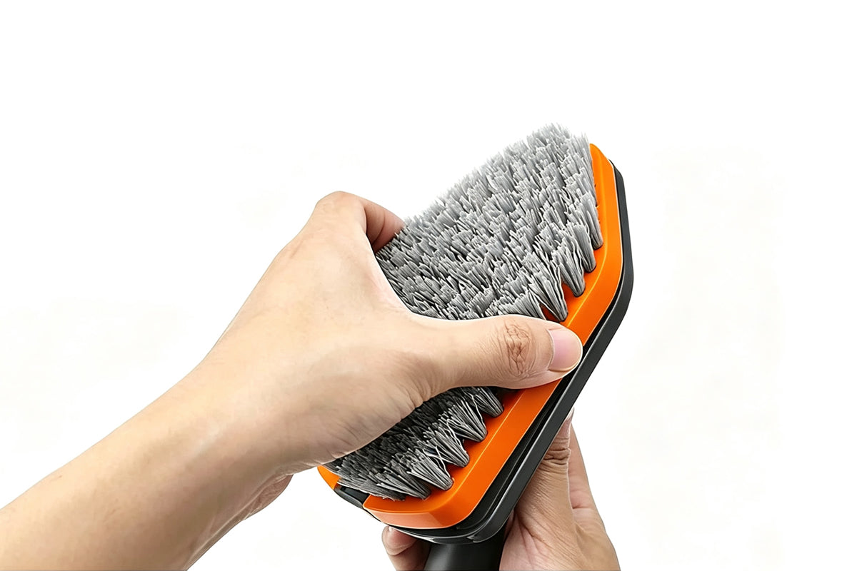 Extendable Tile Scrub Brush with 4 Brush Heads Shower Floor Cleaning Brush